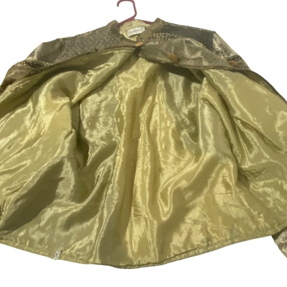 Vintage Flashback Womens Jacket L Patchwork Textured Embroidered Boho Glamour - Picture 8 of 9